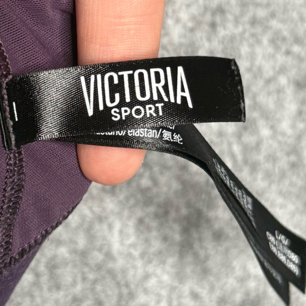 Victoria Sport Faux Leather Sports Bra in Purple- Sz L - Picture 5 of 6